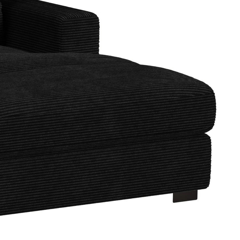 Arizona 6PC Sectional Set with RHF Chaise in Steno Black
