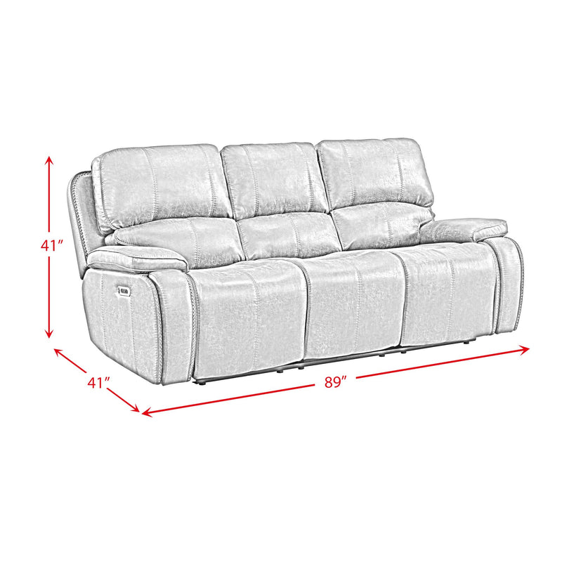 Atlantis Power Motion Sofa with Power Motion Head Recliner in Heritage Brown