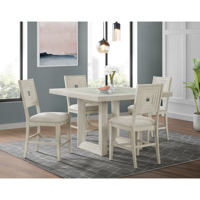 Avalanche Square Counter Table in Antique White