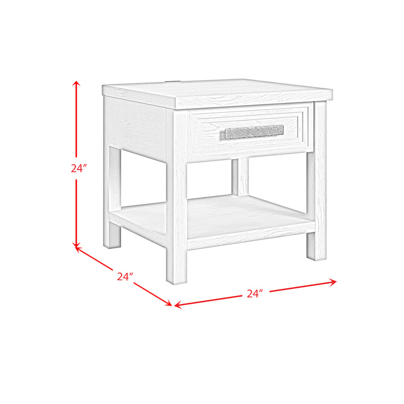 Avalanche 2PC Occasional Table Set in Antique White-Coffee Table & End Table