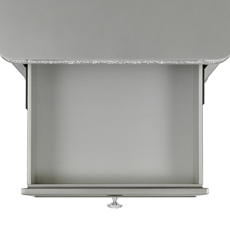 Avril Chairside Table with Power/USB in Silver