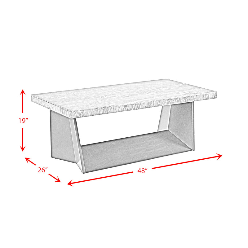 Beckley Coffee Table Complete in White Marble Top