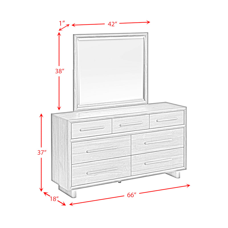 Brisbane UPH Bedroom Set with Boucle Beige and LED