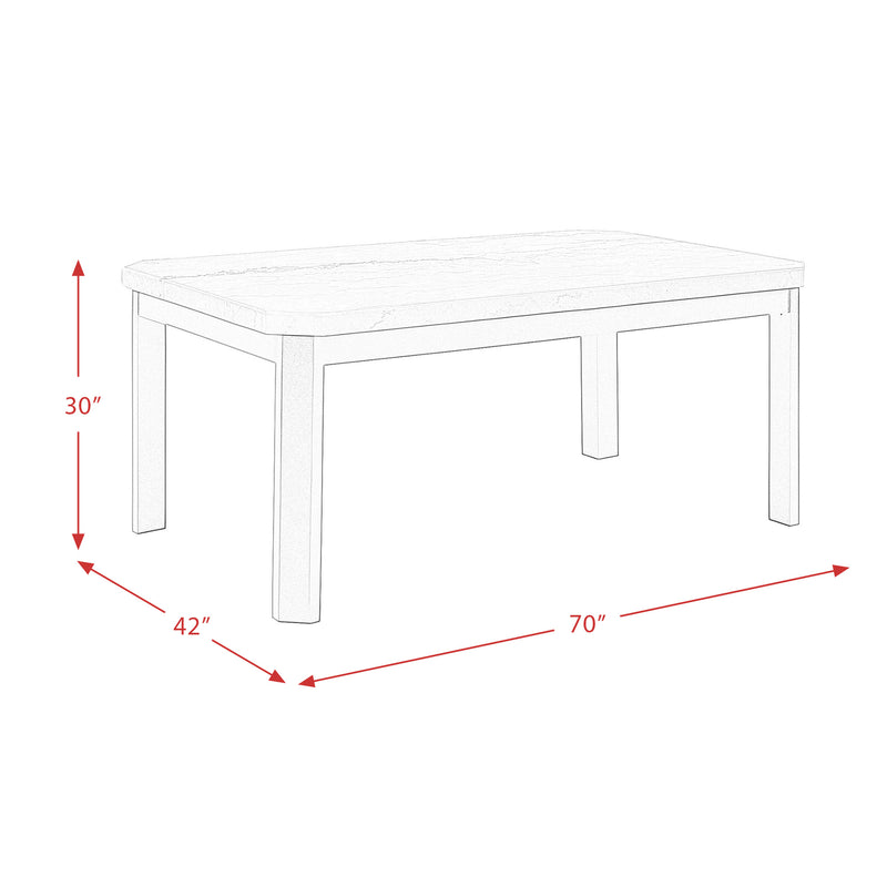 Francesca White Marble Rectangular 5PC Dining Set-Table & Four Grey PU Chairs