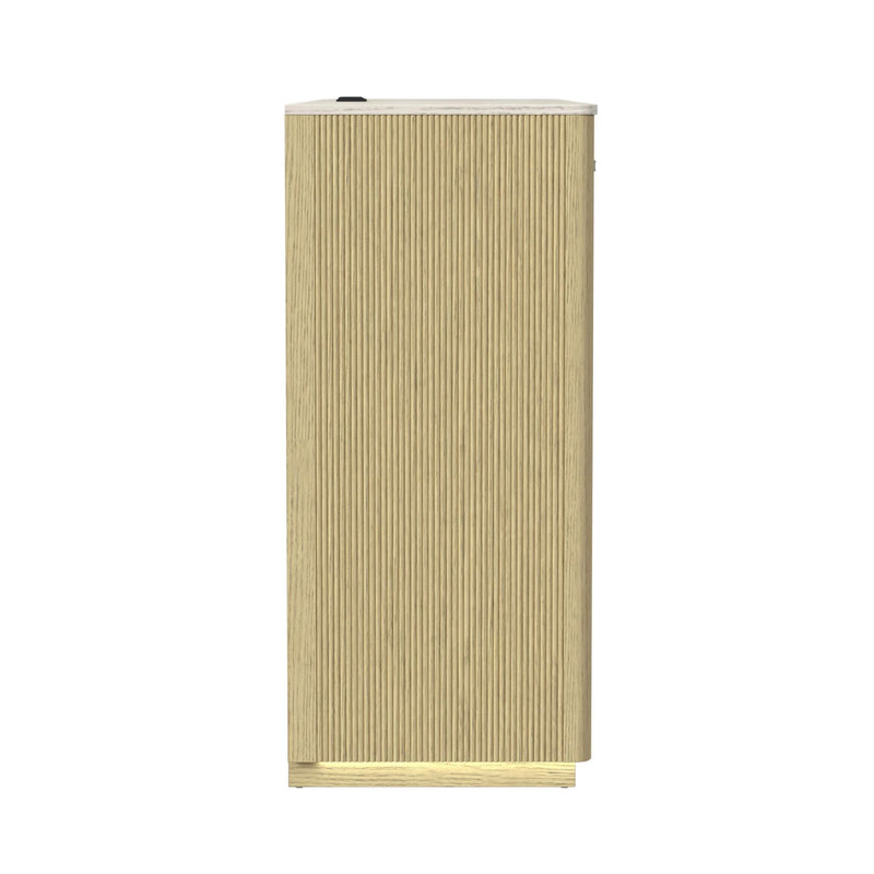 Cambrie Buffet with LED and Power in Off-White and Natural