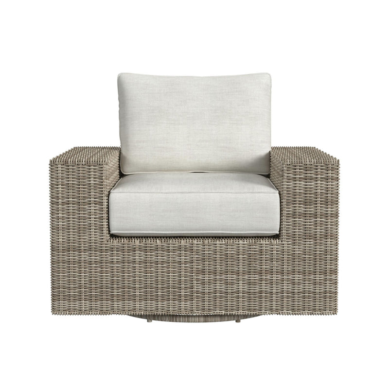Carmona Swivel Chair - Natural and Olefin Beige