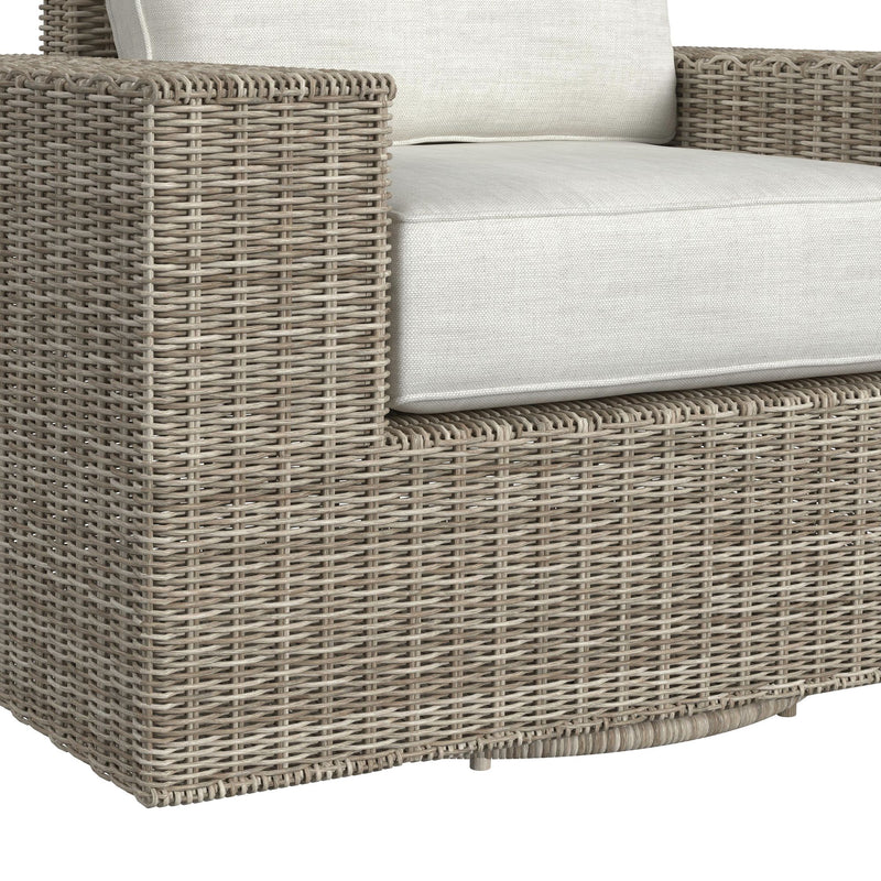Carmona Swivel Chair - Natural and Olefin Beige