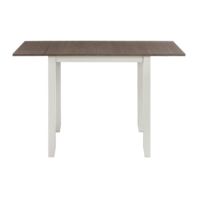 Martin 3 pc Drop Leaf Dining Set (Dark Brown Top - White Base)