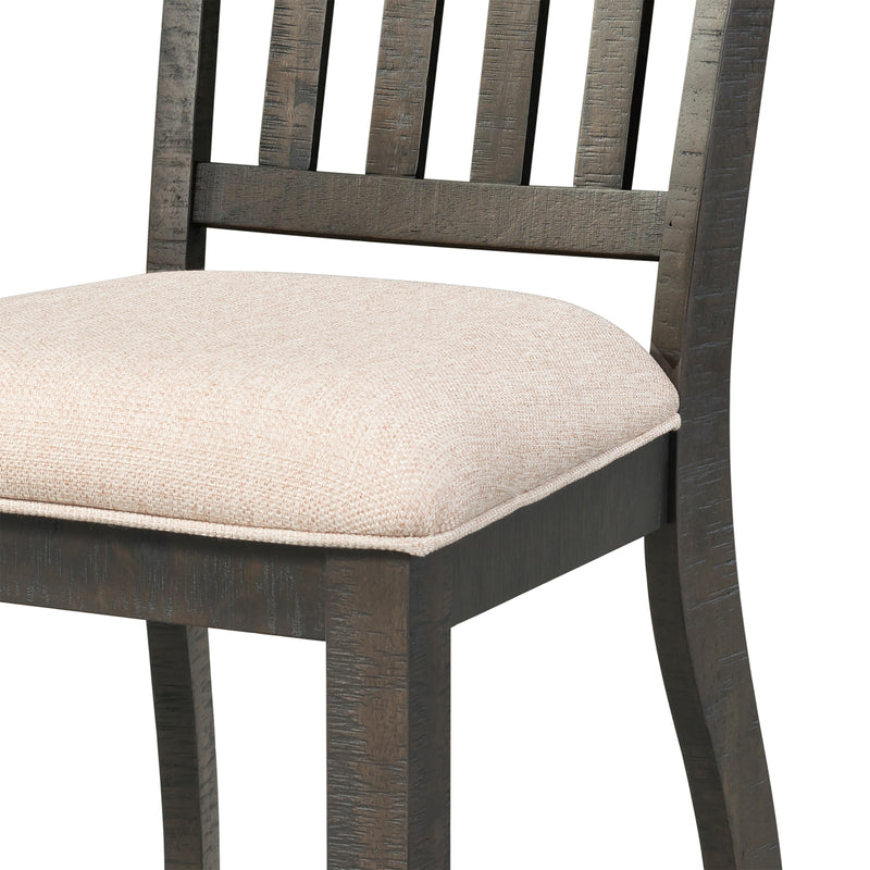 Stone Dining 6PC Set- Table, 4 Side Chairs, & Pew Bench