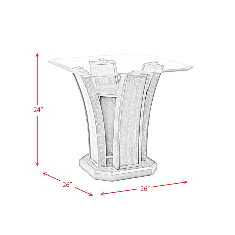 Dapper Square End Table Grey