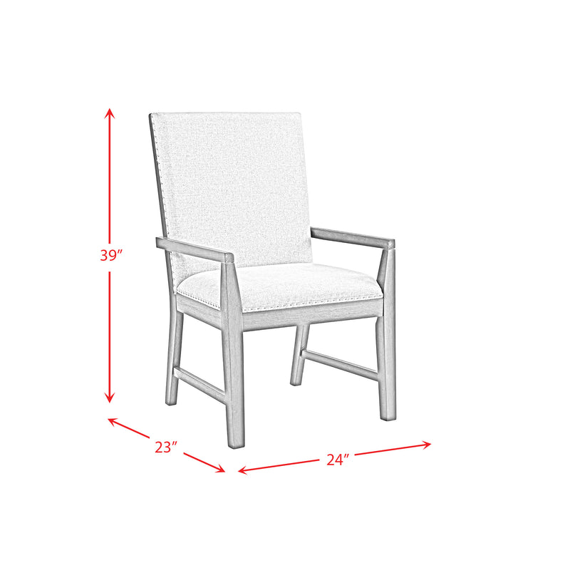 Donovan 7PC Standard Height Dining Set-Table, Four Side Chairs & Two Arm Chairs in Gray