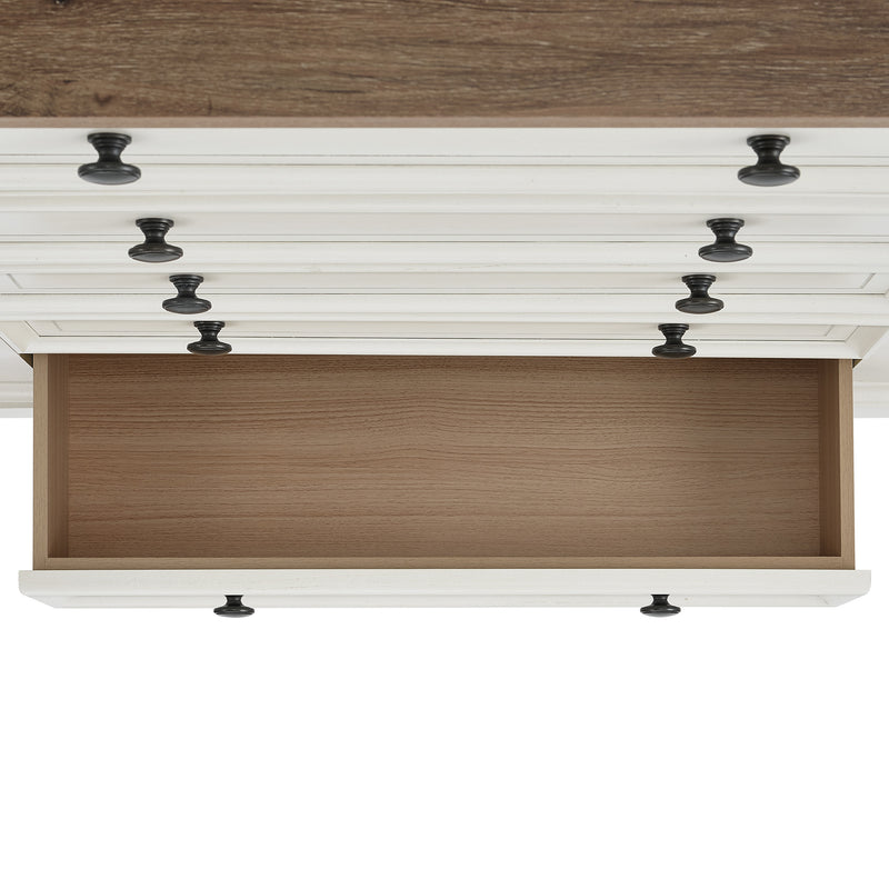 Eastwood Youth 5-Drawer Chest in Brown and Off-White