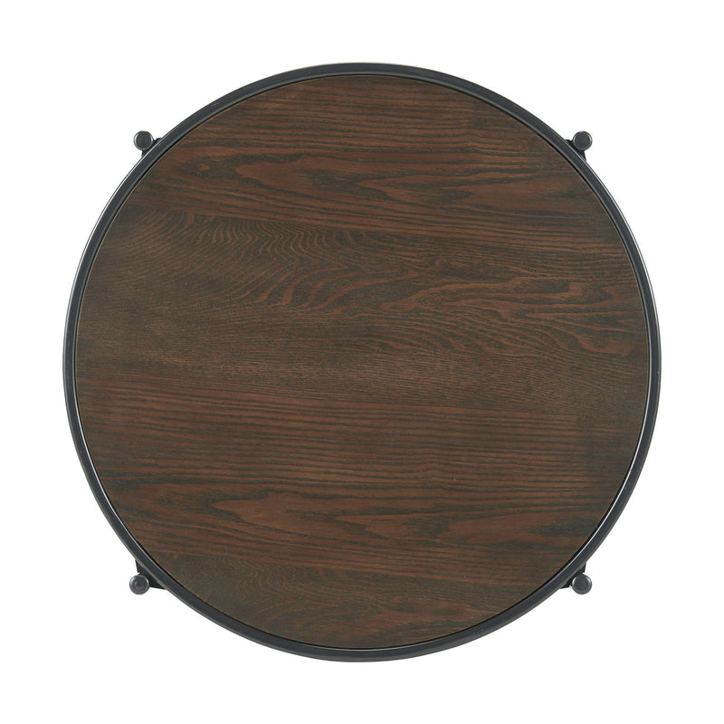 Vienna Round End Table with Wooden Top