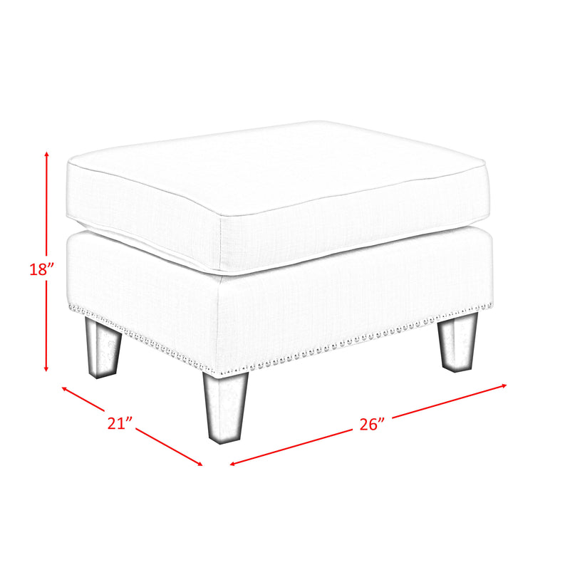 Erica 497 Ottoman W/Chrome Nail Heirloom Berry (ISTA 3)