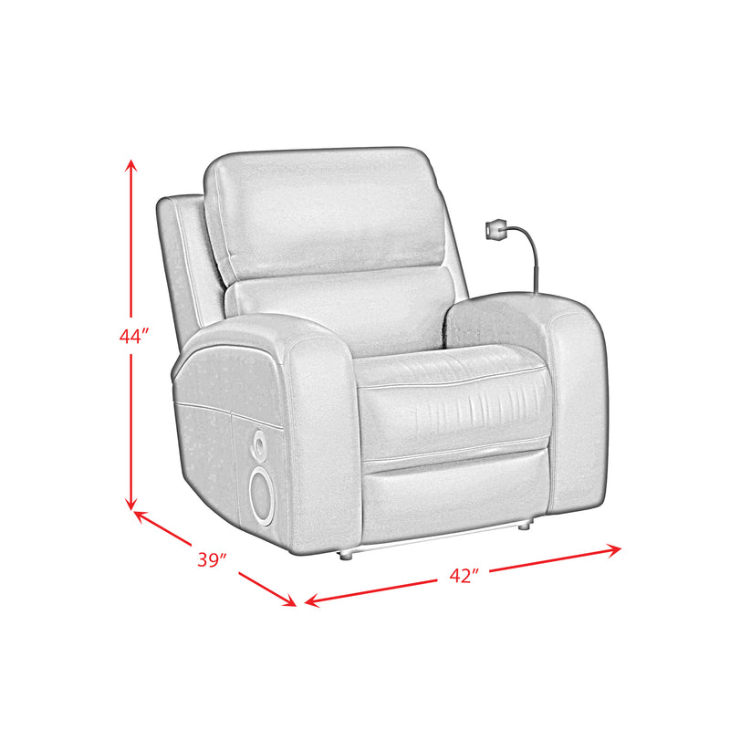 Euphora P3 Power Glider Recliner W/Heat & Massage, Music, Ipad holder W/wireless charger and USBC in Aline Black