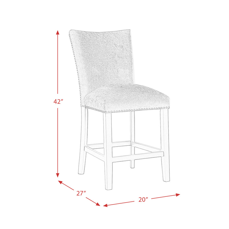 Francesca Counter Dining Blue Counter Velvet Side Chair (2 Per Pack)