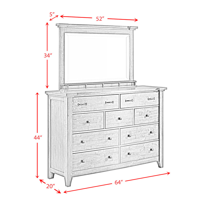 Gage Dresser & Mirror Set in Chestnut