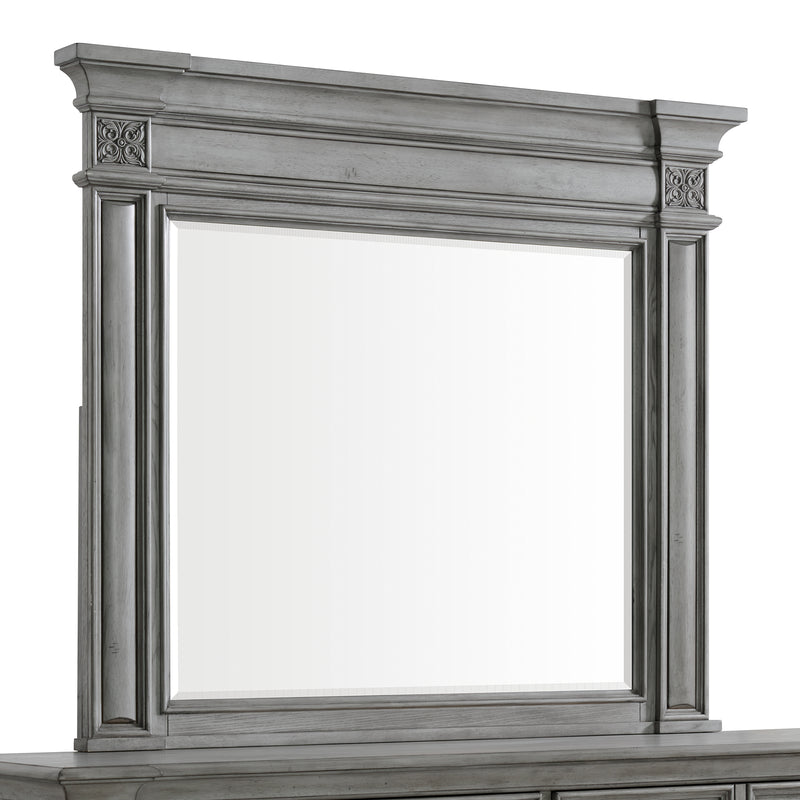 Glenmore Dresser and Mirror Set in Aged Grey