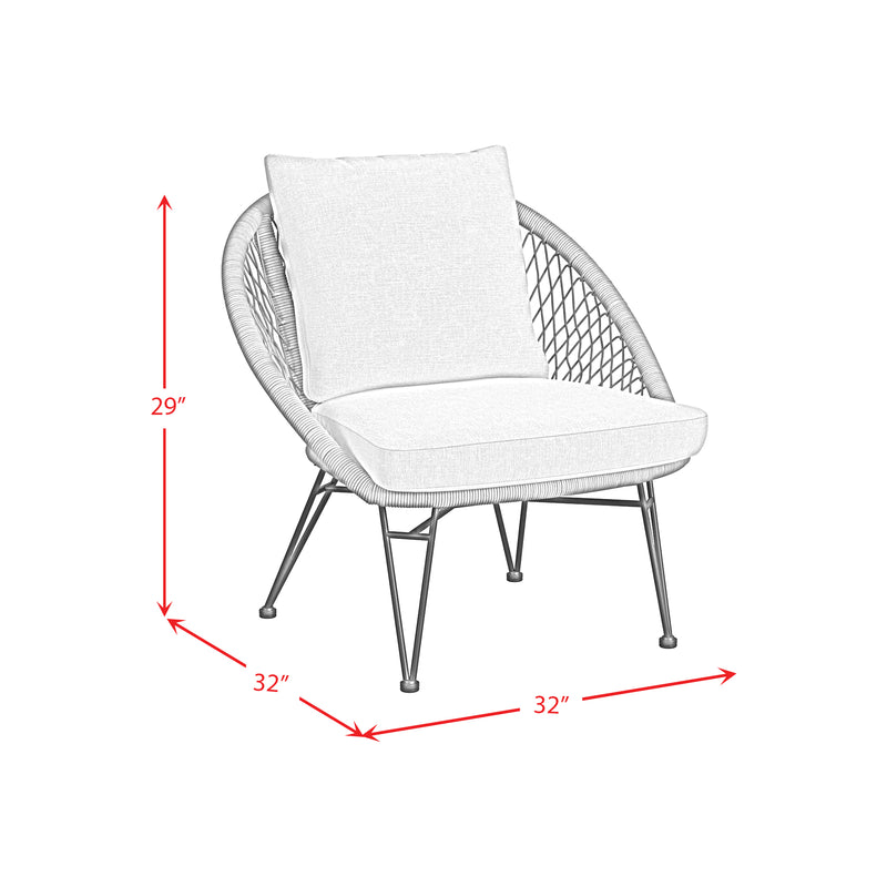 Grace Outdoor Seating 4PC Set - Black, Natural and Olefin Beige