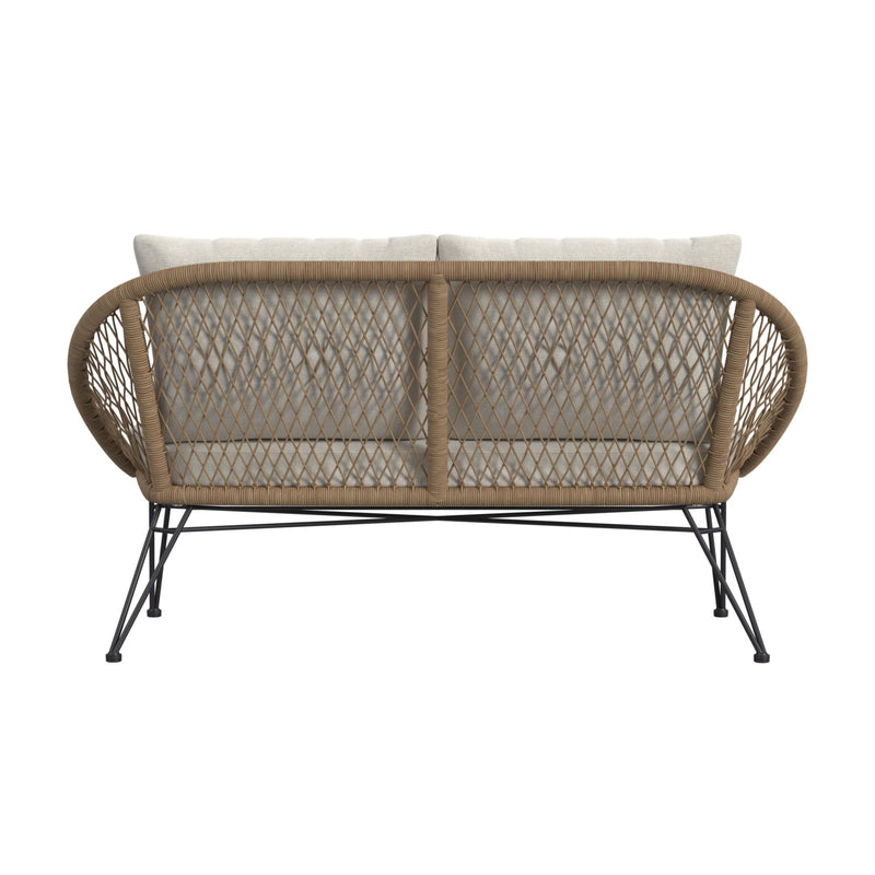 Grace Outdoor Seating 4PC Set - Black, Natural and Olefin Beige