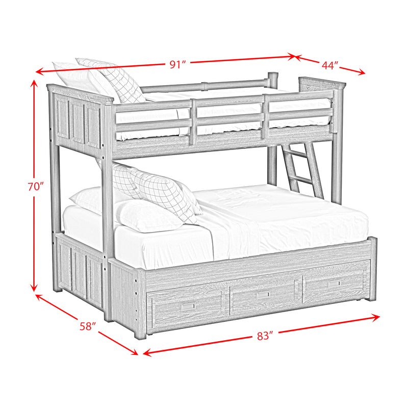 Hampton Kids Over Bunk with Ladder and Trundle