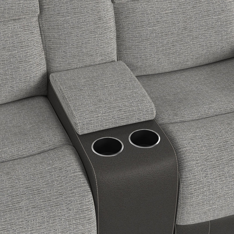 Hornet 3PC Living Room Set in Rancho Grey-Sofa, Loveseat & Recliner