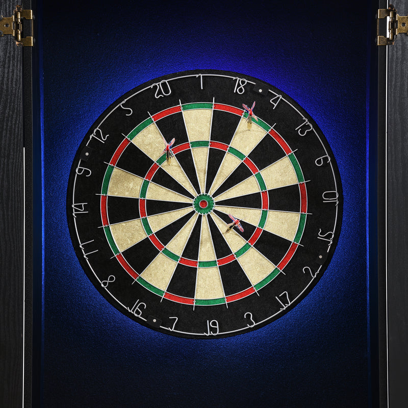 Hurricanes Dartboard Cabinet with Speaker and LED in Black (3A Packing)