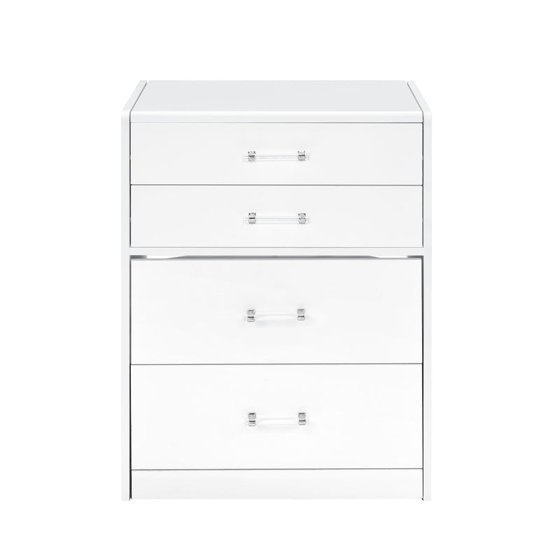 Irvine Mini Dressing Table with Stool, LED and USB in Glossy White