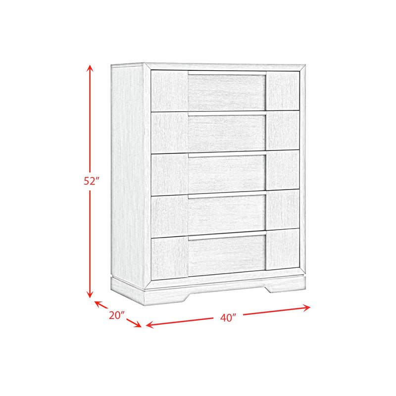 Kelis Panel Bedroom Set with LED