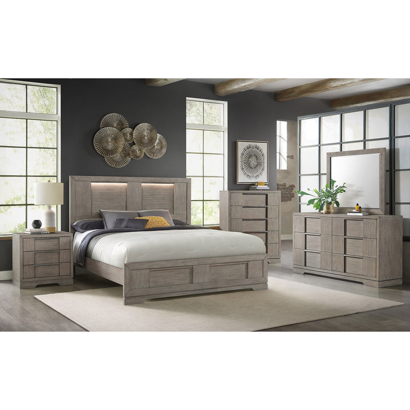 Kelis 3-Drawer Nightstand with USB in Grey