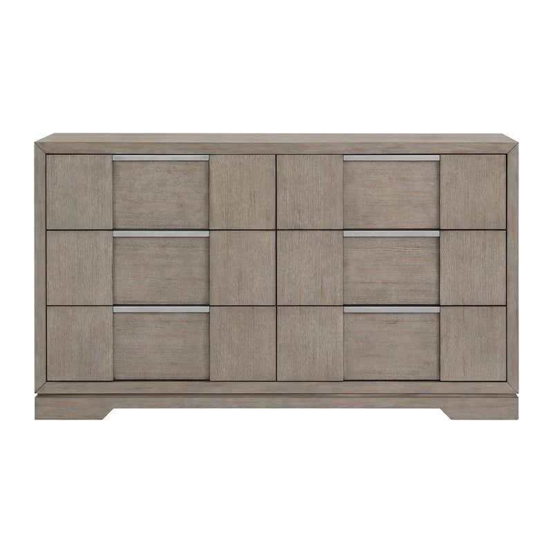 Kelis 6-Drawer Dresser in Grey