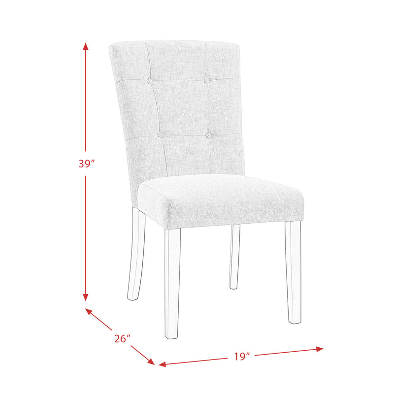 Lexi Tufted Fabric Side Chair in Beige (2 Per Pack)