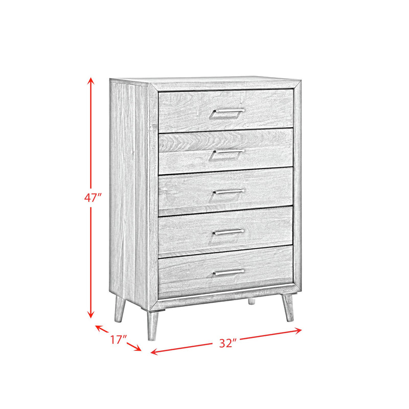 Malibu 5-Drawer Chest in Walnut
