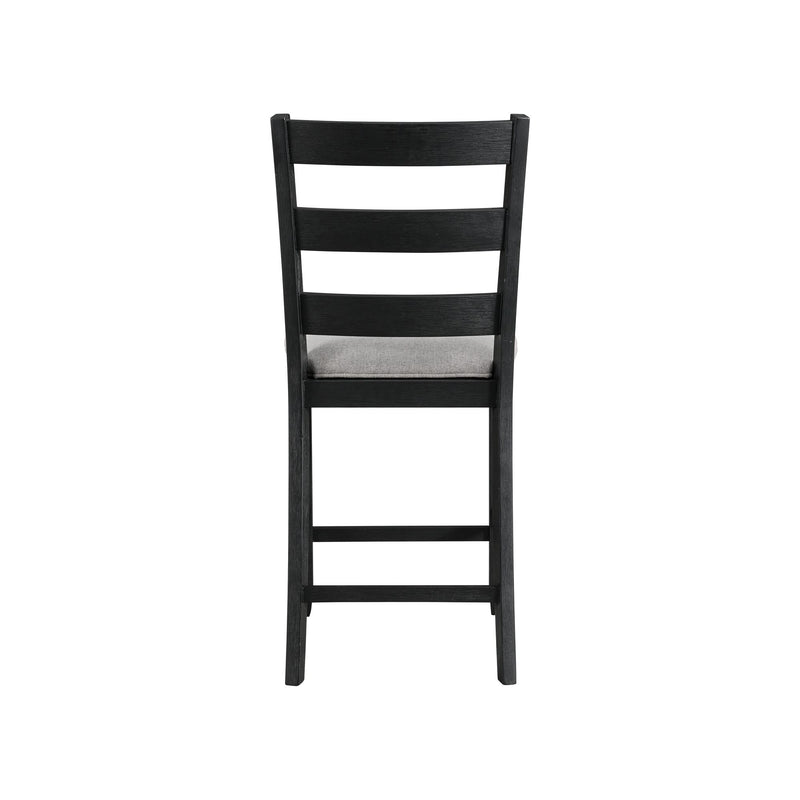 Martin Counter Side Chair with Grey Fabric - Black Finish (2 Per Carton)