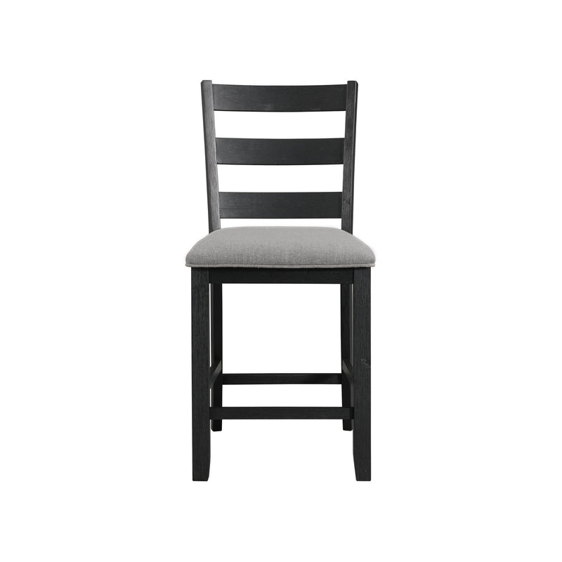 Martin Counter Side Chair with Grey Fabric - Black Finish (2 Per Carton)