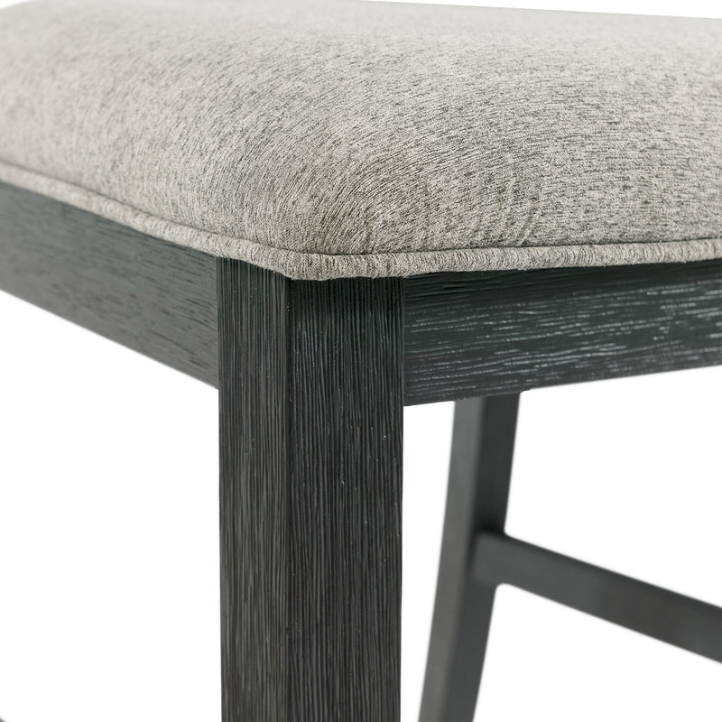 Martin Counter Side Chair with Grey Fabric - Black Finish (2 Per Carton)