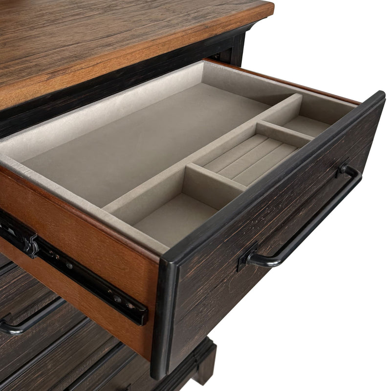 Montrose Dresser and Mirror Set in Espresso & Brown