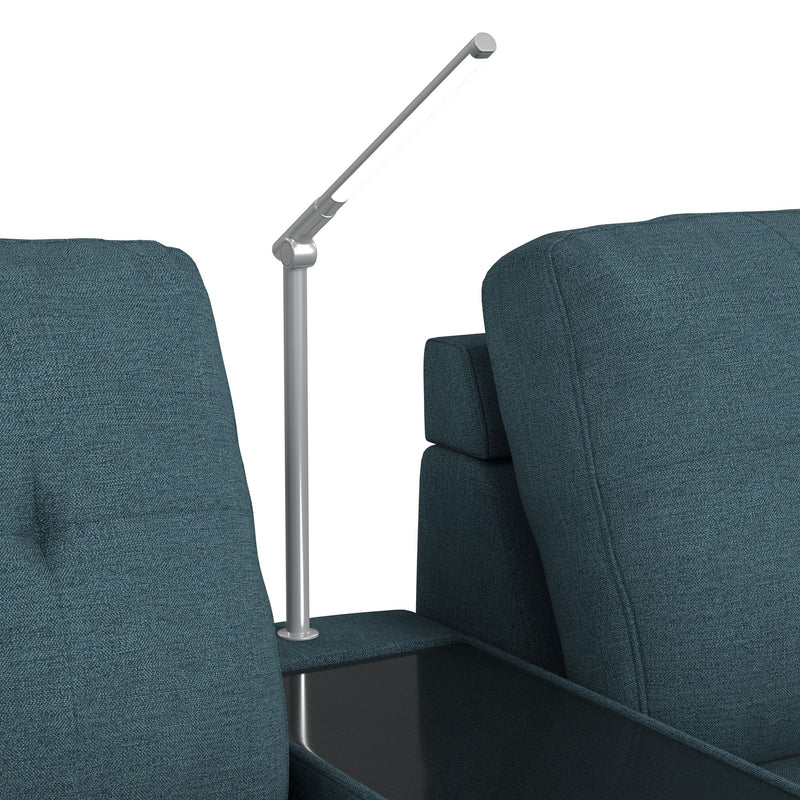 Options One 8PC Living Room Set in Palmer Plus Teal with Media Console