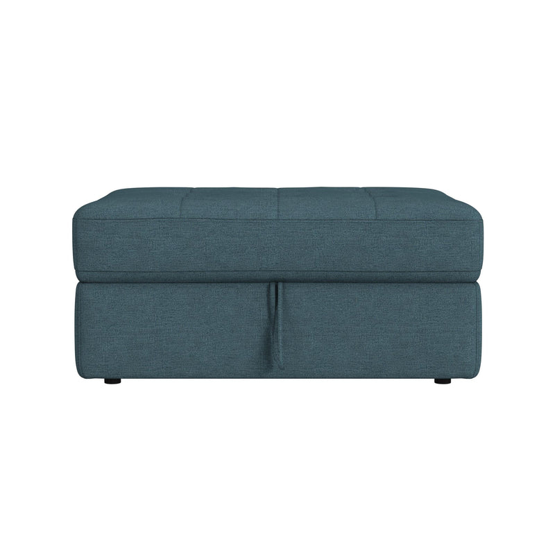Options One Storage Ottoman in Palmer Plus Teal