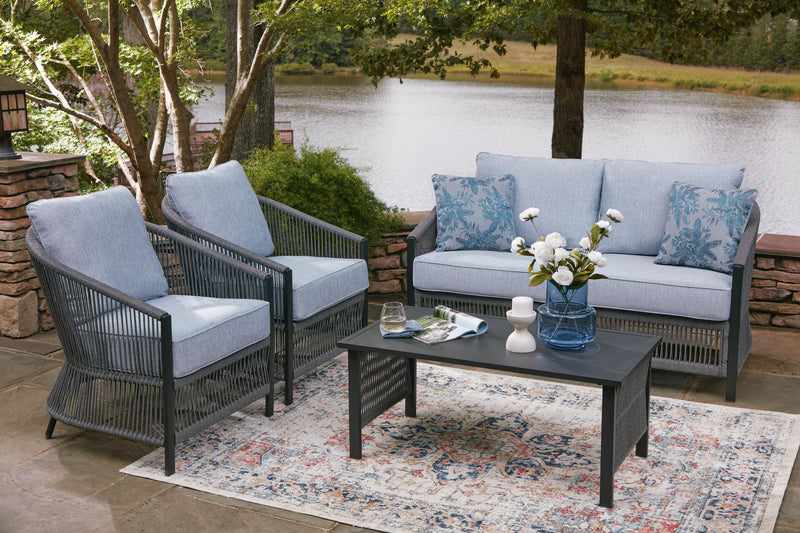 Bodega Island Outdoor Love/Chairs/Table Set (Set of 4)
