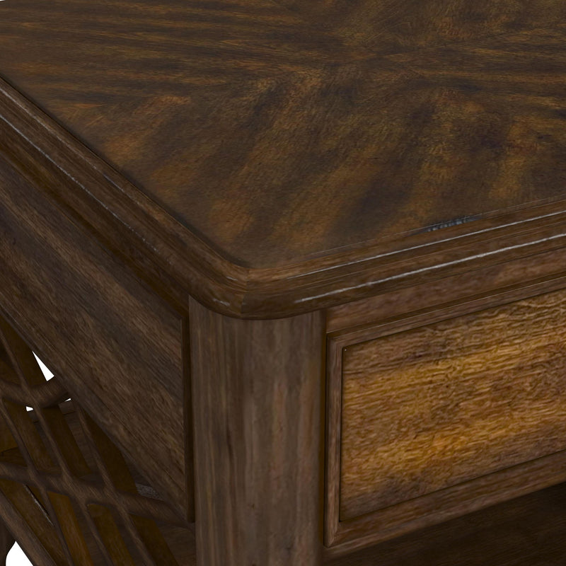 Phillipe 3PC Occasional Table Set in Cherry-Coffee Table & Two End Table