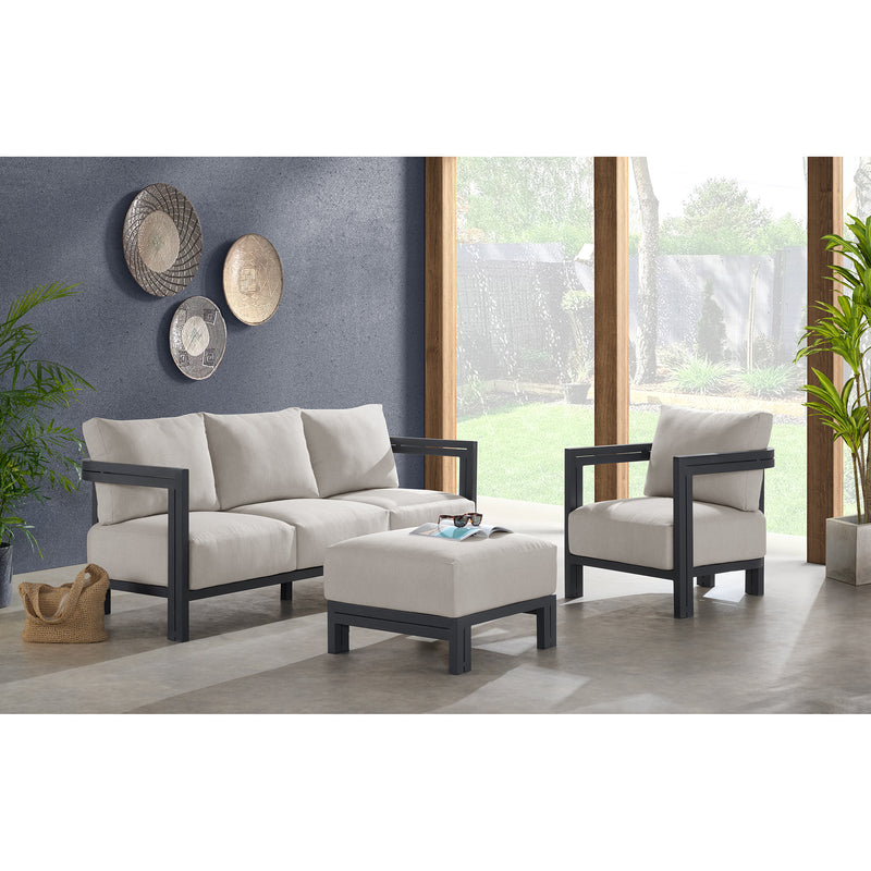 Playa Ottoman - Dark Grey and Olefin Beige