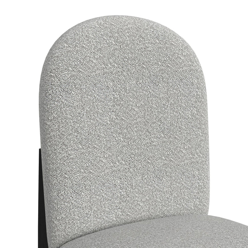 Portland Round Back Counter Stool with Grey Fabric in Black (2 Per Carton)