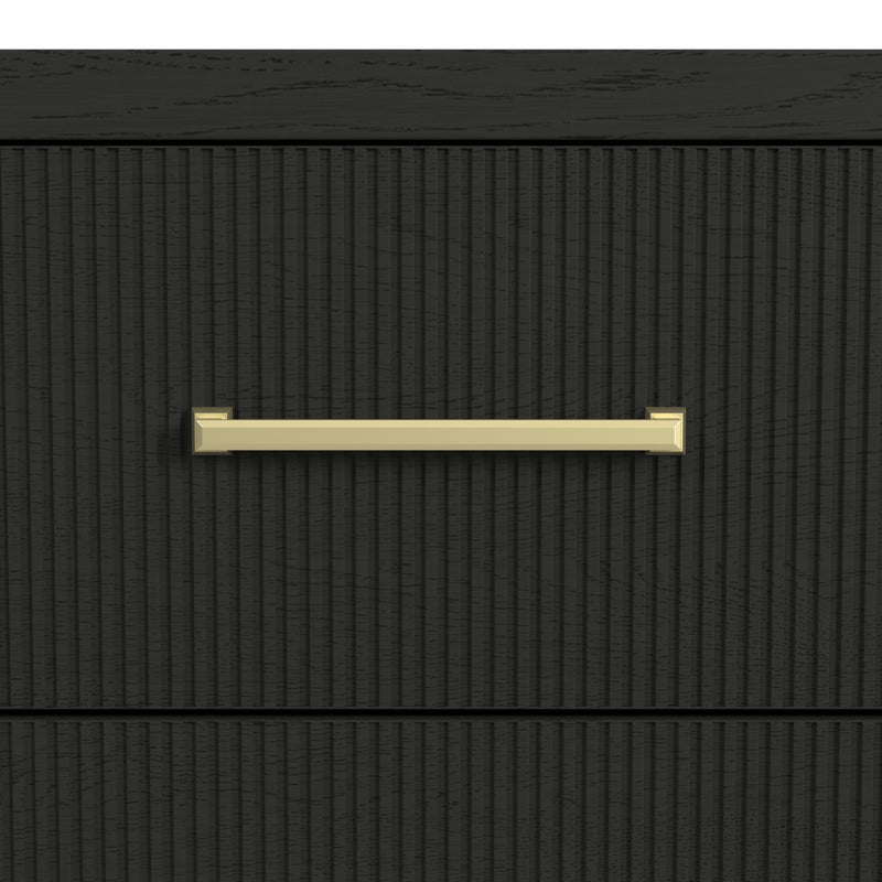 Ridgemont 2-Drawer Nightstand with USB in Black with Grain