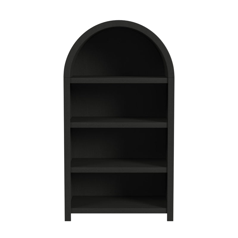 Ridgemont Open Bookcase in Black with Grain
