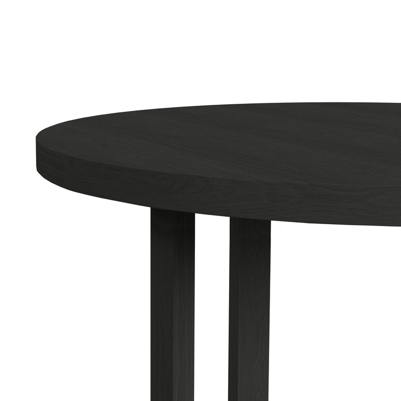 Ridgemont Standard Height Dining Set in Black with Grain-Table and Four Grey Fabric Chairs