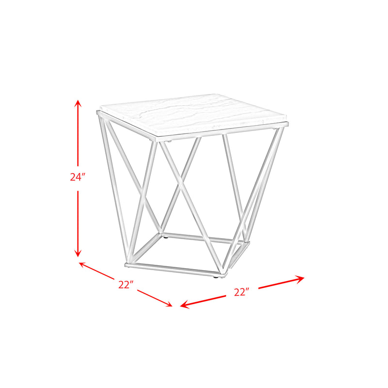 Riko Square End Table W/Gold Metal Leg