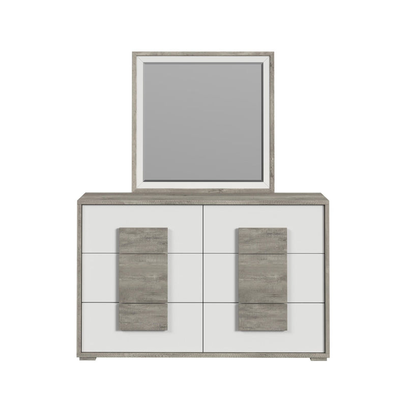 San Matteo Dresser and Mirror Set in Dual Tone