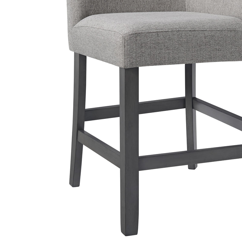 Seneca Counter 3PC Corner Bench Grey Fabric in Grey