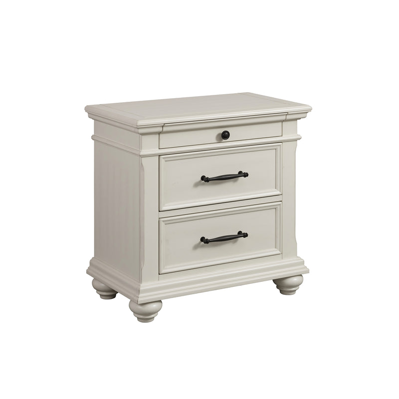Slater Nightstand w/USB in Antique White